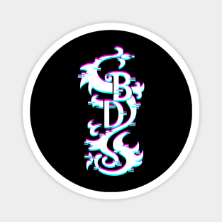 black dragon glitch logo Magnet